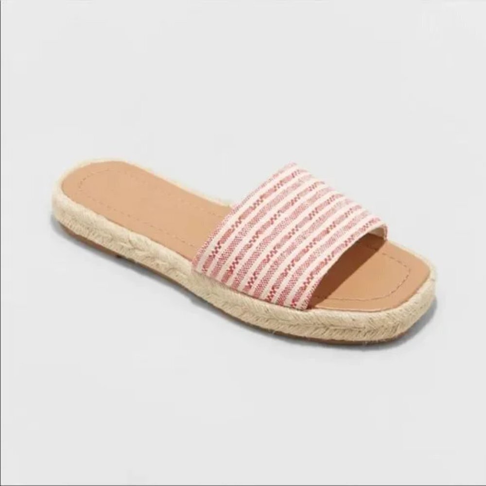 UNIVERSAL Thread Sandals Slide Spring Summer Red Maren Womens